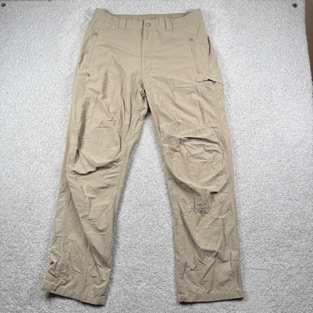 The North Face Hiking Pants Men 34 Tan Ripstop Cargo Outdoor Trekking
